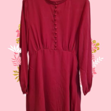 Abito rosa ZARA S, manica lunga