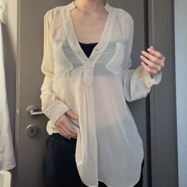 beige transparente Bluse