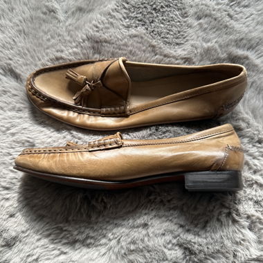 Massimo Dutti Tan Leather Loafers