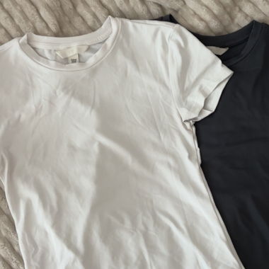 Set da 2 t-shirt slim grigio scuro e bianco