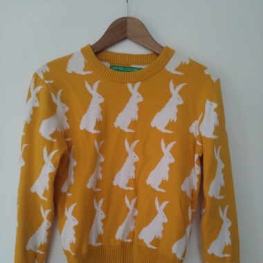 Hasen Pullover gelb