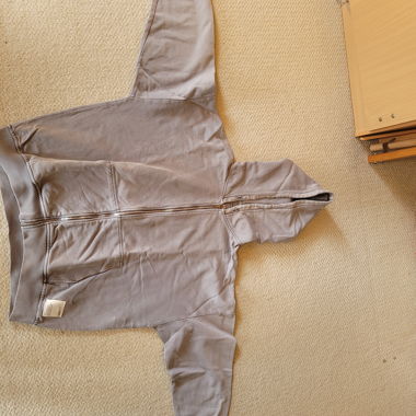 Hoodie oversize gris à fermeture éclair