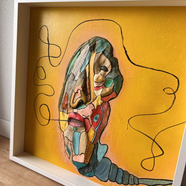 Abstract wall art sculpture 50x50 cm