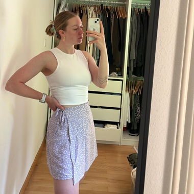 Flower Print Wrap Skirt