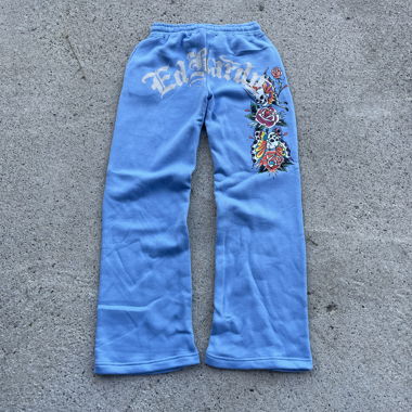Ed Hardy Sweatpants blau, baggy fit, S