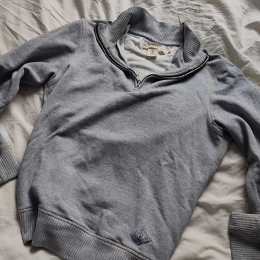Grey High-Neck Zip Sweatshirt
