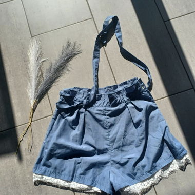 Blue High-Waist Shorts