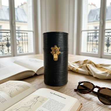 Custodia da viaggio per profumo Louis Vuitton in pelle Epi nera
