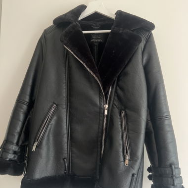Gefütterte Bikerlederjacke