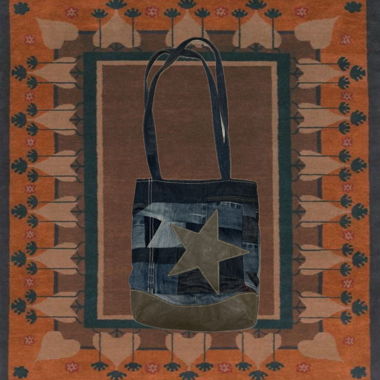 Star Applique Denim Crossbody Bag