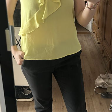 Yellow Ruffle Sleeveless Top