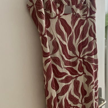 Robe midi Zara d'été – Crème/Bordeaux