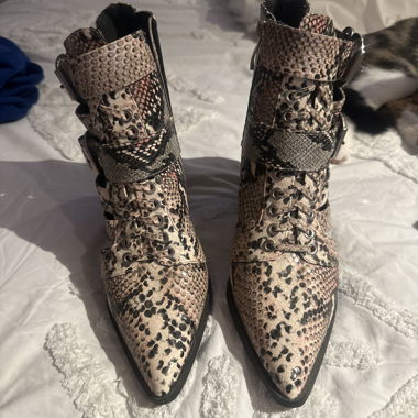 Snake pattern boots