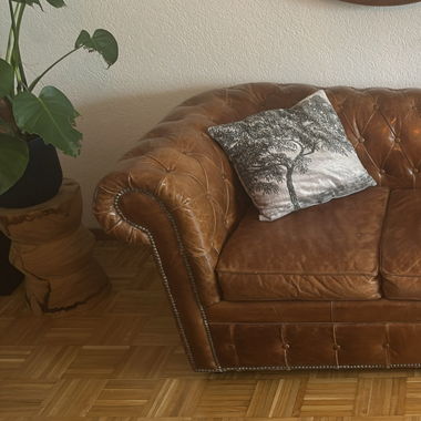 Chesterfield en cuir/3 places
