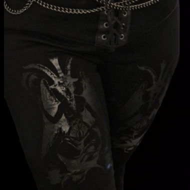 Jeans skinny noirs à laçage
