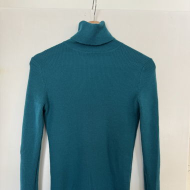 Petrol Rollkragen Pullover Merino