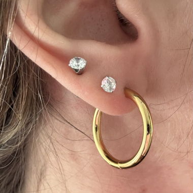 Golden Hoop Earrings, Hypoallergenic Earrings. New!