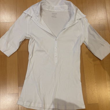 Weisses Shirt/ Kragen & Knopfleiste – XS
