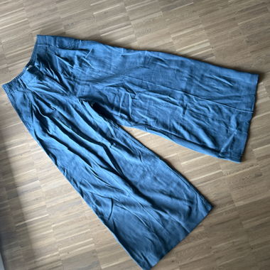 Wide leg blue trousers