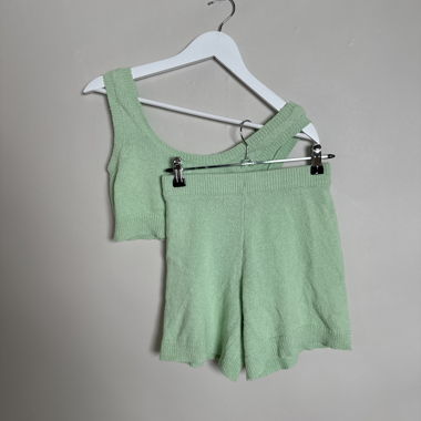 Ensemble short tricot menthe