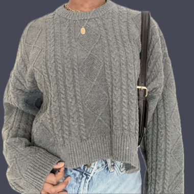 Pull en maille gris