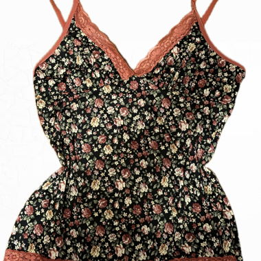 Top in pizzo floreale con spalline
