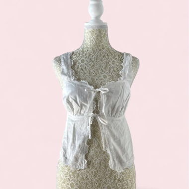 Haut babydoll en dentelle blanche Cie Cie