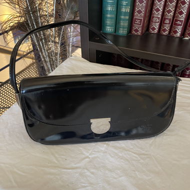 Black Patent Shoulder Bag