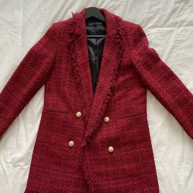 Cappotto / blazer in bouclé rosso Zara