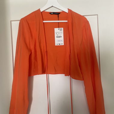 Zara Orange Crop Cardigan
