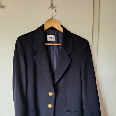 Blazer vintage en laine bleu foncé