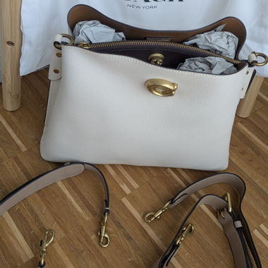 Coach Schultertasche creme mit Riemen