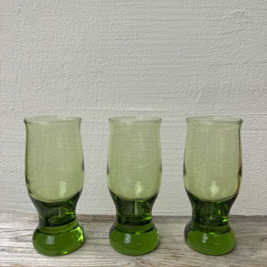 Grüne Vintage Gläser 3er-Set