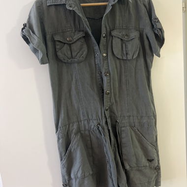 Roxy. Graues Utility-Shirt-Shorts