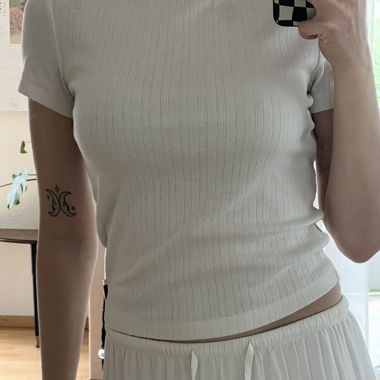 T-shirt à pointelle