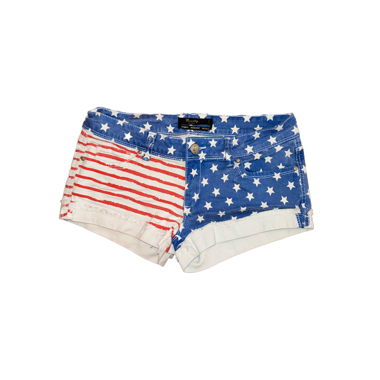 Jeans-Shorts mit US-Flaggenmuster