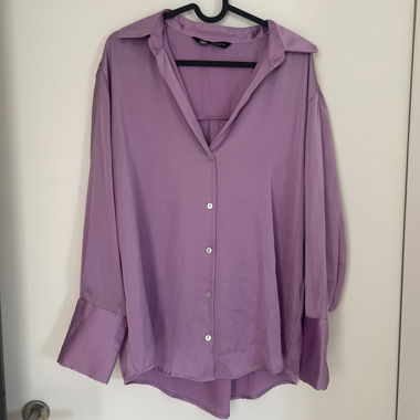Camicia in raso Zara viola