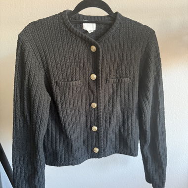 Cardigan boutonné en maille noire