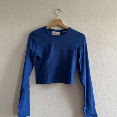 Crop Top a Maniche Lunghe Blu Scuro - L - JJXX