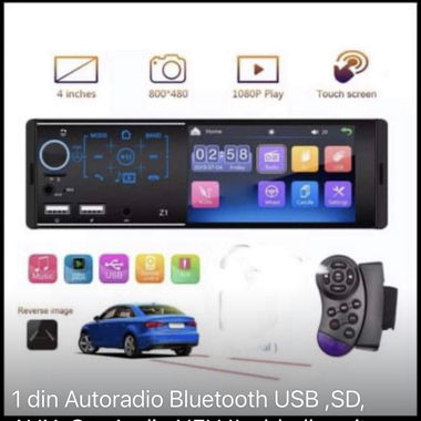  1 din Autoradio Bluetooth USB ,SD, AUX  NEU 