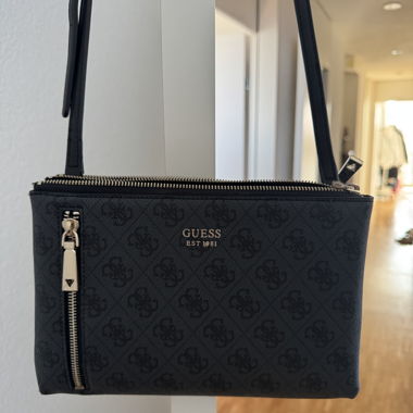 Guess black monogram crossbody bag