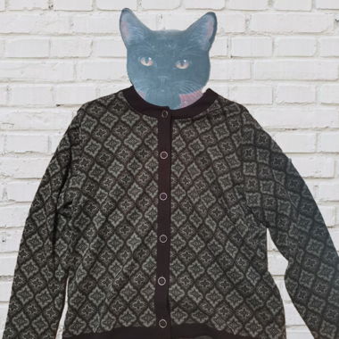 Cardigan vintage Romy lavorato a maglia con motivo