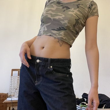 Camouflage Crop T-Shirt XS