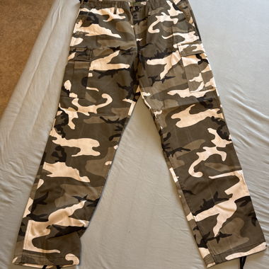 Camo Cargo Pants with Drawstring