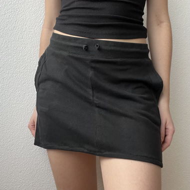black mini skirt
