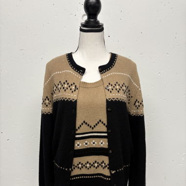 TSE Kaschmir Twinset Gr. M/L beige schwarz