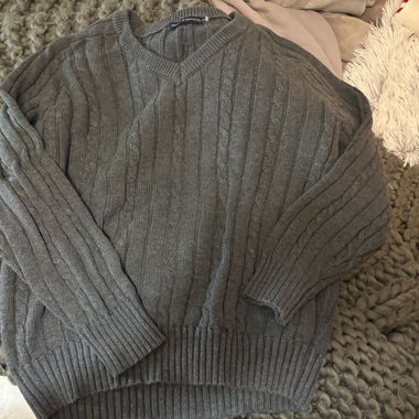 maglione in maglia grigio scuro