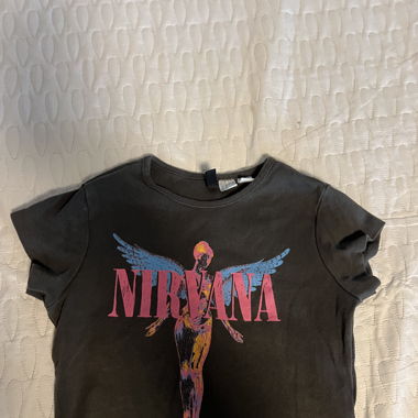 Grey Nirvana Crop Top / H&M / Size XS