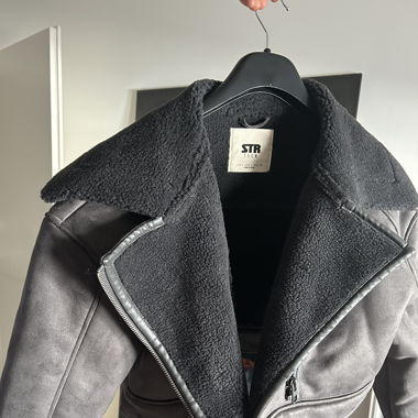 Manteau court gris  femme 
