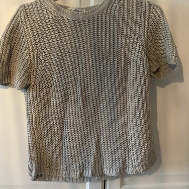 beige crochet t-shirt
